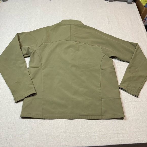 REI Men's Green Soft Shell Long Sleeve Full Zip Jacket Coat Sz Large Nylon Flaws - Picture 3 of 9